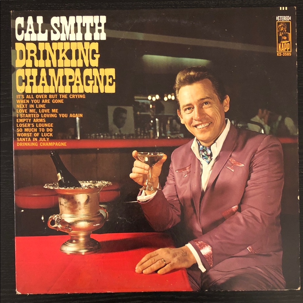 Cal Smith Drinking Champagne Vinyl Lp Record Album ‘68
